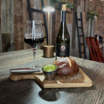 Goat & Vine Restaurant + Winery - Fresh Pretzel Bread and Glass of Pinot Noir 10/10 - New American Near Me - Bolingbrook, Illinois Goat & Vine Restaurant + Winery - Fresh Pretzel Bread and Glass of Pinot Noir 10/10 - New American Near Me - Bolingbrook, Illinois