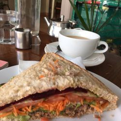 The Brown Jug Cafe - Lamb Sanger with salad & mint sauce!
