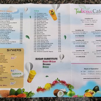 Tealicious Cafe - Togo menu - Bubble Tea Near Me - San Antonio, Texas