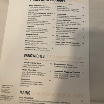 Ivory House - Lunch menu - Cocktail Bars Near Me - Cincinnati, Ohio