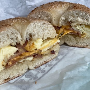 Cherry Street Coffee House - Bacon egg and cheese breakfast bagel - Breakfast & Brunch Near Me - Seattle, Washington