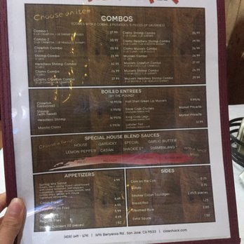 Claw Shack - menu - Cajun/Creole Near Me - San Jose, California Claw Shack - menu - Cajun/Creole Near Me - San Jose, California