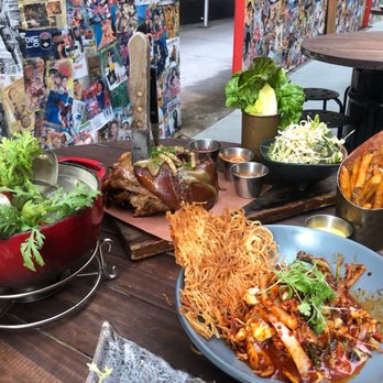 Osamil - Clams tang 7/10, baby octopus 10/10, Pork Shank 9/10, French Fries 7/10 - Korean Near Me - New York, New York