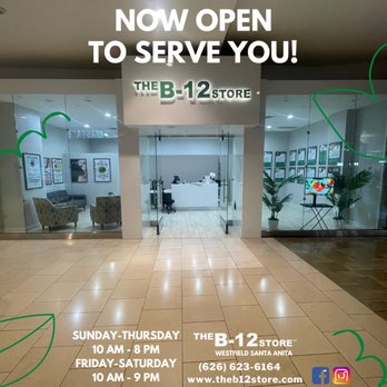 The B-12 Store California - A HEALTHY LIFESTYLE STARTS HERE!
VITAMIN INJECTIONS
All Natural
Non-Toxic
Preservative Free
Pharmaceutical grade
www.theb12store.com - Vitamins & Supplements Near Me - Arcadia, California The B-12 Store California - A HEALTHY LIFESTYLE STARTS HERE!
VITAMIN INJECTIONS
All Natural
Non-Toxic
Preservative Free
Pharmaceutical grade
www.theb12store.com - Vitamins & Supplements Near Me - Arcadia, California