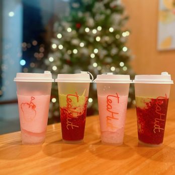 Tea Hut - Cheese Pinky Lychee split cup / Dravocado split cup - Bubble Tea Near Me - San Francisco, California Tea Hut - Cheese Pinky Lychee split cup / Dravocado split cup - Bubble Tea Near Me - San Francisco, California