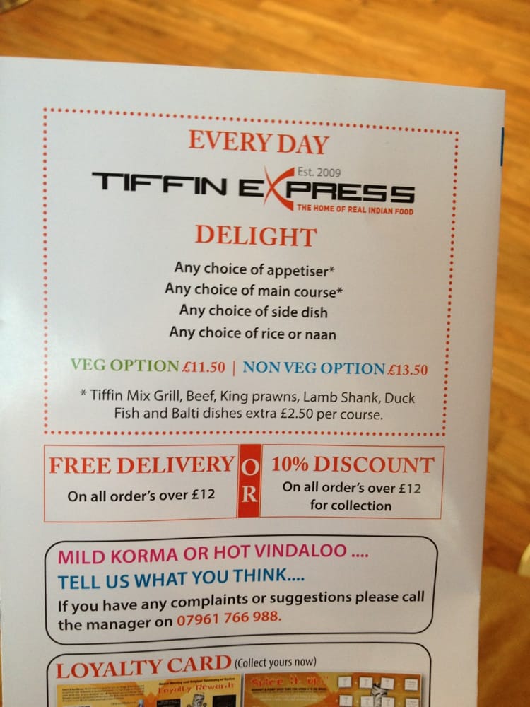 TIFFIN EXPRESS Updated June 2024 59 Pitfield Street, London, United