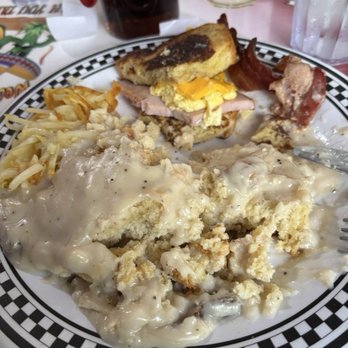 Western Omelette - A shared plate of biscuits and gravy and French toast and more! - Breakfast & Brunch Near Me - Colorado Springs, Colorado Western Omelette - A shared plate of biscuits and gravy and French toast and more! - Breakfast & Brunch Near Me - Colorado Springs, Colorado