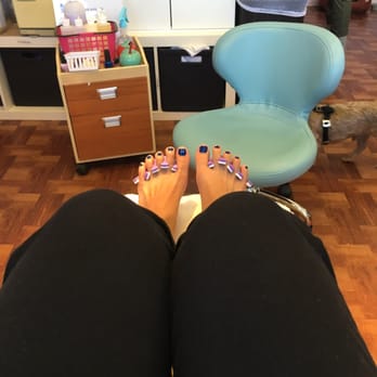 Creative Nail Spa - After a nice long soak and a relaxing leg/foot massage...my toes are drying!! - Waxing Near Me - Belmont, California