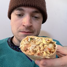 Me and my amazing breakfast burrito Me and my amazing breakfast burrito