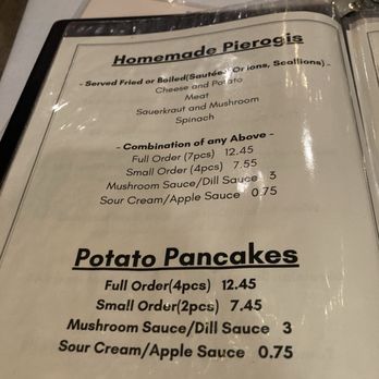 Chris's Restaurant - Menu 2/5. - Polish Near Me - Brooklyn, New York