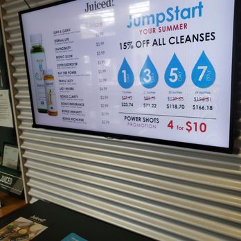 Juiced! Cold-Pressed Juicery - Tv screen products and prices - Juice Bars & Smoothies Near Me - Milwaukee, Wisconsin