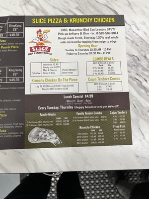 Menu photo 7 Slice Pizza & Krunchy Chicken San Leandro, CA Menu photo 7 Slice Pizza & Krunchy Chicken San Leandro, CA