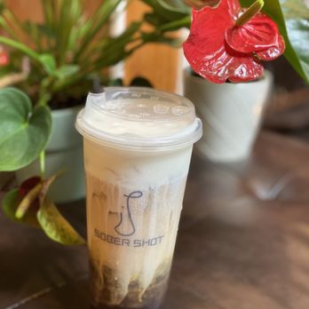 SOBER SHOT - a cup of iced coffee on a table - Coffee & Tea Near Me - Jersey City, New Jersey
