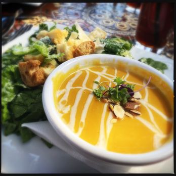 Cliffside Restaurant - Butternut squash soup and half Cesar salad - American Near Me - St George, Utah