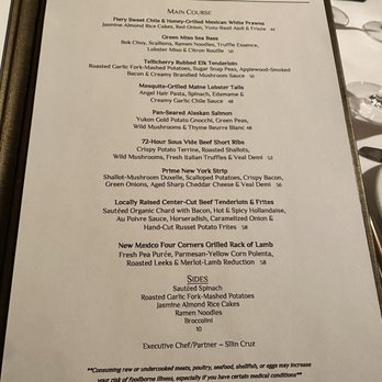 Geronimo - Menu 12/29 - French Near Me - Santa Fe, New Mexico