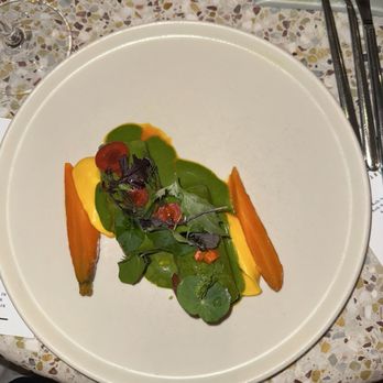 Jeune Et Jolie - Gnudi ricotta, mimolette, carrot, lavender, fines herbes - French Near Me - Carlsbad, California Jeune Et Jolie - Gnudi ricotta, mimolette, carrot, lavender, fines herbes - French Near Me - Carlsbad, California