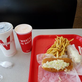 The Varsity - Slaw dog meal with Frosted Orange - Burgers Near Me - Atlanta, Georgia