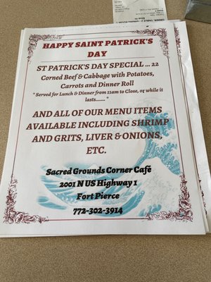 Menu photo 3 Sacred Grounds Corner Cafe Fort Pierce, FL
