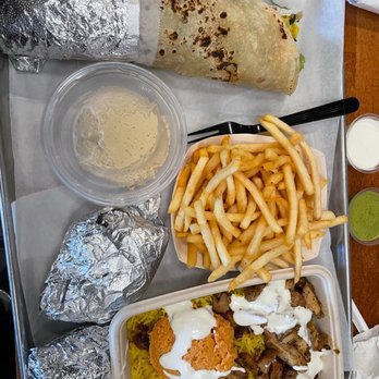 The Kebab Shop - a tray of food - Mediterranean Near Me - Encinitas, California The Kebab Shop - a tray of food - Mediterranean Near Me - Encinitas, California