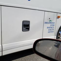 OK Tours - Bus ID number and registration number.