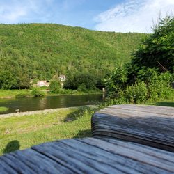 Hotel Manor - View from Adirondack chairs next to the deck.