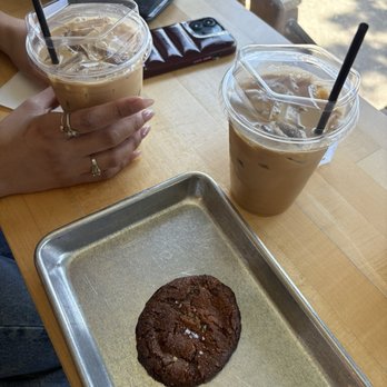 Two Kids - Iced vanilla lattes with almond flour cookie - Coffee & Tea Near Me - South Pasadena, California Two Kids - Iced vanilla lattes with almond flour cookie - Coffee & Tea Near Me - South Pasadena, California