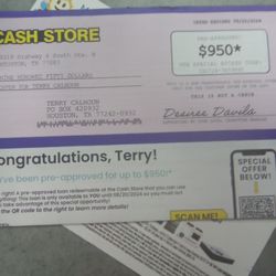 Chevron - 9319 Highway 6 South Ste.B HOUSTON,TX 77083 *NINE HUNDTRD FIFTY DOLLARS *OFFER FOR TERRY CALHOUN