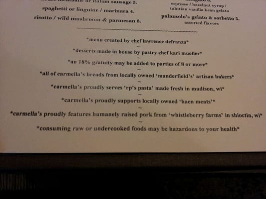 Menu photo 2 Carmella's Appleton, WI Menu photo 2 Carmella's Appleton, WI