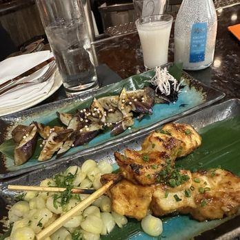 Sushisamba - Sea Bass skewers & Eggplant - Asian Fusion Near Me - Las Vegas, Nevada Sushisamba - Sea Bass skewers & Eggplant - Asian Fusion Near Me - Las Vegas, Nevada