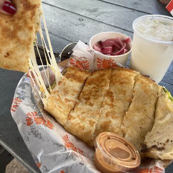 Órale Taco - Veggie quesadilla with pickled onion and a coco-limeade - Food Trucks Near Me - Hana, Hawaii Órale Taco - Veggie quesadilla with pickled onion and a coco-limeade - Food Trucks Near Me - Hana, Hawaii