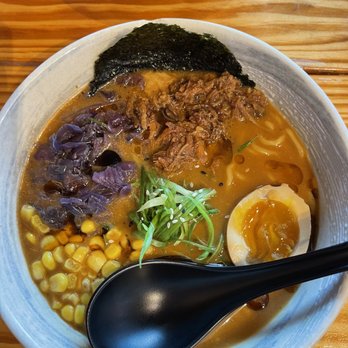 Noodle Tree - Red Miso hakata Ramen. Very tasty not salty at all. The meat and 6min egg are bomb - Ramen Near Me - San Antonio, Texas Noodle Tree - Red Miso hakata Ramen. Very tasty not salty at all. The meat and 6min egg are bomb - Ramen Near Me - San Antonio, Texas