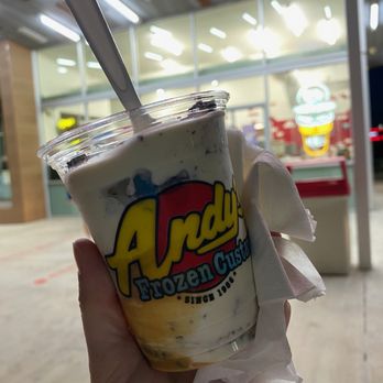 Andy's Frozen Custard - Frozen custard concrete with peanut butter and oreos - Desserts Near Me - Warr Acres, Oklahoma