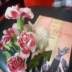 New PHO - A gift I received from this place. Flowers and a book