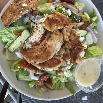 The River House - Mediterranean salad with grilled chicken - Seafood Near Me - Portsmouth, New Hampshire