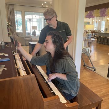 Gustafson Piano Tuning - Steve and Jarrett tuning a loyal client's piano - Piano Services Near Me - Clinton , Louisiana Gustafson Piano Tuning - Steve and Jarrett tuning a loyal client's piano - Piano Services Near Me - Clinton , Louisiana