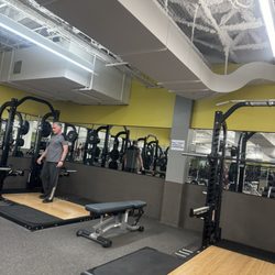 LA Fitness - Olympic squat racks with deadlift platforms