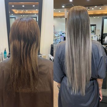 JuJu Beauty Bar - Ash clone color correction and full head of keratin hair extensions - Hair Salons Near Me - Duluth, Georgia