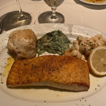 Steak 48 - Shetland Island Salmon* Creamed Spinach, Alaskan King Crab & Rock Shrimp Mac & Cheese, Chef Heather King's AU Gratin Potatoes** - Steakhouses Near Me - Charlotte, North Carolina