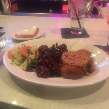 Ja' Grill Hyde Park - Jerk shrimp, cabbage, with beans and rice. - Lounges Near Me - Chicago, Illinois
