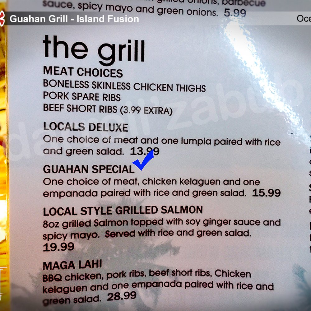 Guahan Grill - Menu - Barbeque Near Me - Oceanside, California Guahan Grill - Menu - Barbeque Near Me - Oceanside, California