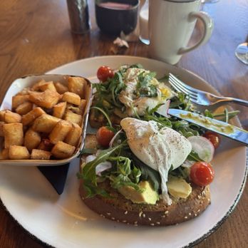 Dynamite Woodfire Grill - Avocado toast and potatoes! Not your everyday Avocado toast! - American Near Me - Omaha, Nebraska