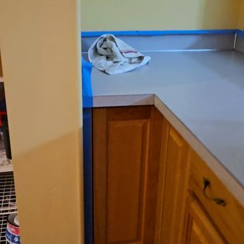 MT Cabinet Werks - Before - Kitchen with the awful mustard yellow we have had for over18 years. - Handyman Near Me - Puyallup, Washington MT Cabinet Werks - Before - Kitchen with the awful mustard yellow we have had for over18 years. - Handyman Near Me - Puyallup, Washington