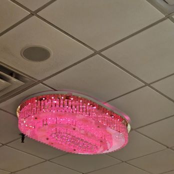 Peking Buffet - A picture of one of the ceiling lights. It is made out of crystals, and it changes colors. - Chinese Near Me - Glassboro, New Jersey