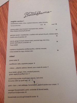 Menu photo 3 Le Butterblume Montreal, QC Menu photo 3 Le Butterblume Montreal, QC