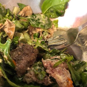 The Garage - Salad with burger on top - Burgers Near Me - Kenosha, Wisconsin