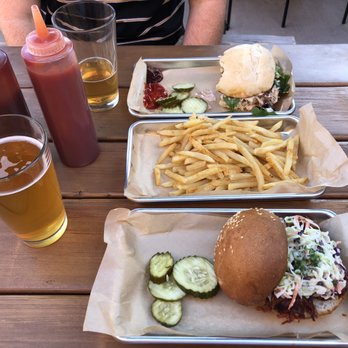 The Hut - pulled chicken sandwich, pulled pork sandwich, fries - Bars Near Me - Santa Clara, California The Hut - pulled chicken sandwich, pulled pork sandwich, fries - Bars Near Me - Santa Clara, California