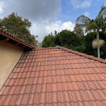 Rocket Roofing - Fixed tile section, including ridge and new mortar. - Roofing Near Me - Temecula, California Rocket Roofing - Fixed tile section, including ridge and new mortar. - Roofing Near Me - Temecula, California