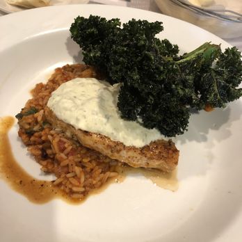 Kool Beanz Cafe - Swordfish with jalapeño tartar sauce on a bed of jambalaya. Fried kale too. So many great flavors. - New American Near Me - Tallahassee, Florida Kool Beanz Cafe - Swordfish with jalapeño tartar sauce on a bed of jambalaya. Fried kale too. So many great flavors. - New American Near Me - Tallahassee, Florida