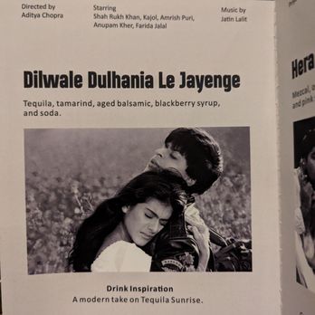 Baar Baar - The DDLJ drink is a good tequila drink - Indian Near Me - Los Angeles, California