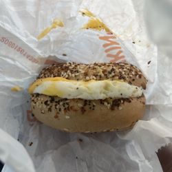 Egg and cheese on everything bagel